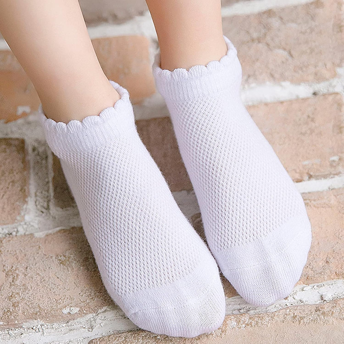 5 Pack Toddler Girls Boys Mesh Thin Cotton Low Cut Kids No Show Ankle Socks