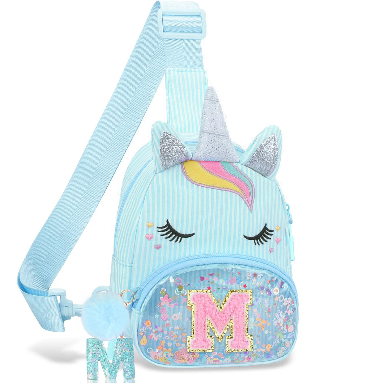 Girls Birthday Gifts for Kids - Initial Pink Small Sling Bags for Girl Fanny Pack Belt Bag for Crossbody Bags Purse for Kids Little Girl Gifts Pink A