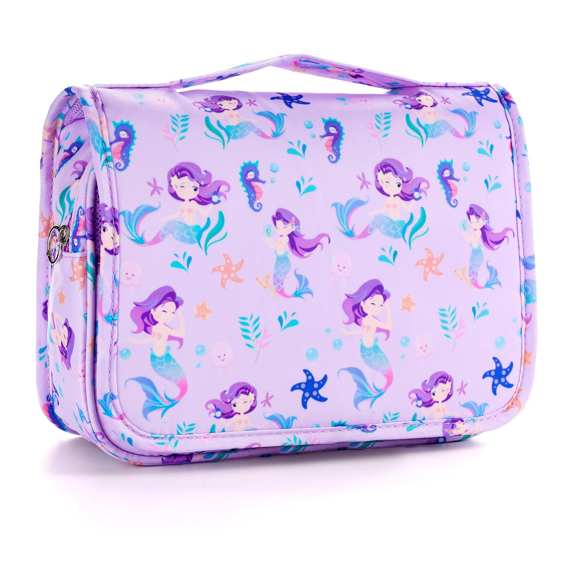 Kids Hanging Toiletry Bag for Girls, Travel Toiletry Bag for Little Young Girls Cosmetic Makeup Waterproof Wash Bag Toddler Traveling Toiletries, Unicorn Purple