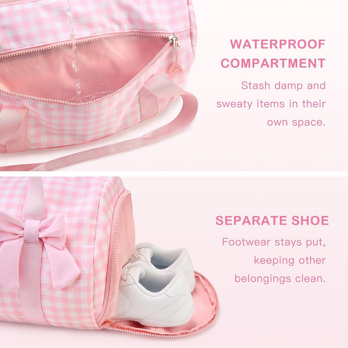 STELLE Girls Dance Bag Gymnastics Duffle Bag with Shoe Compartment(PGH,F)