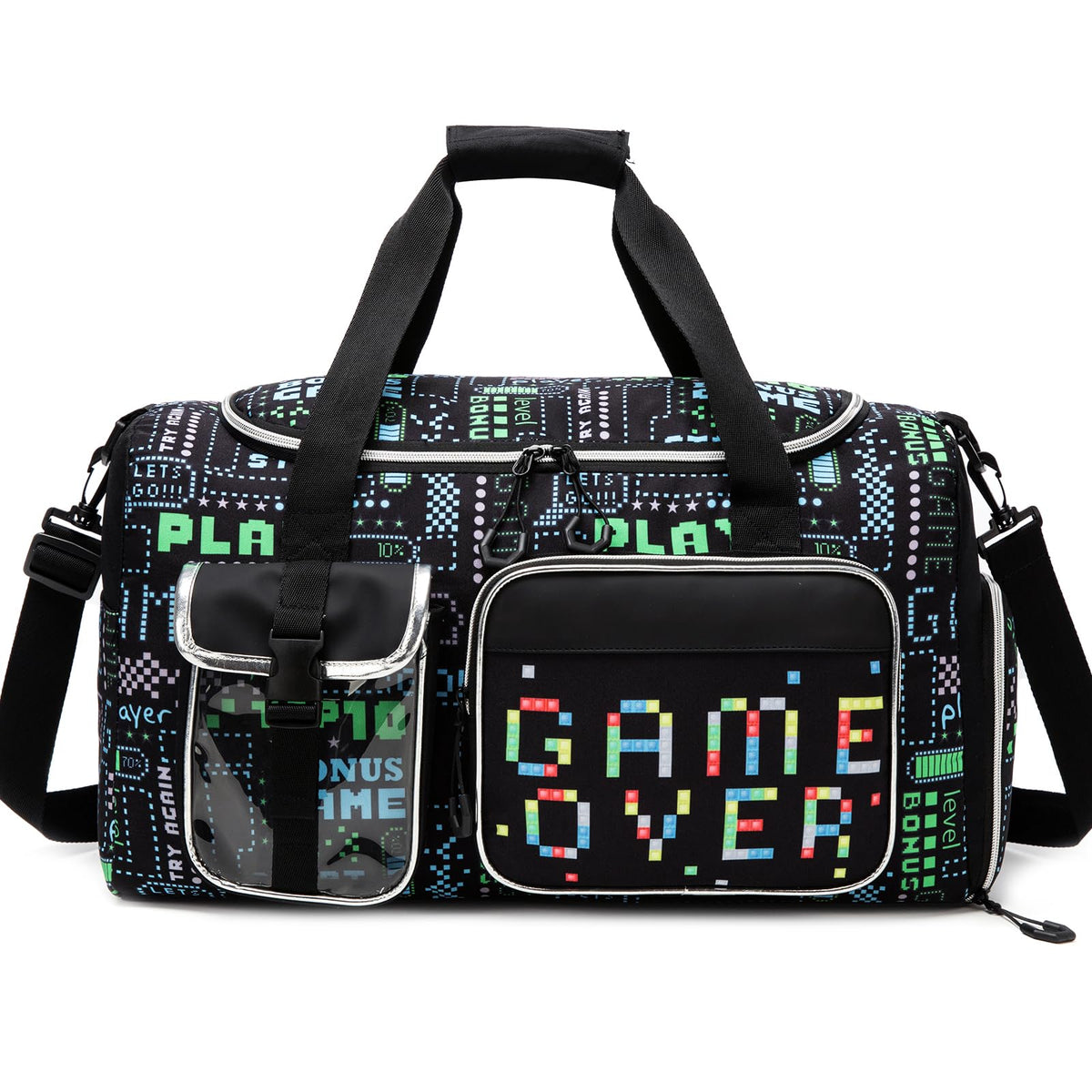 Kids Duffle Bag Boys Overnight Bag for Kids Weekender Travel Bags for Boys Sports Gym Tennis Bags with Shoe Compartment