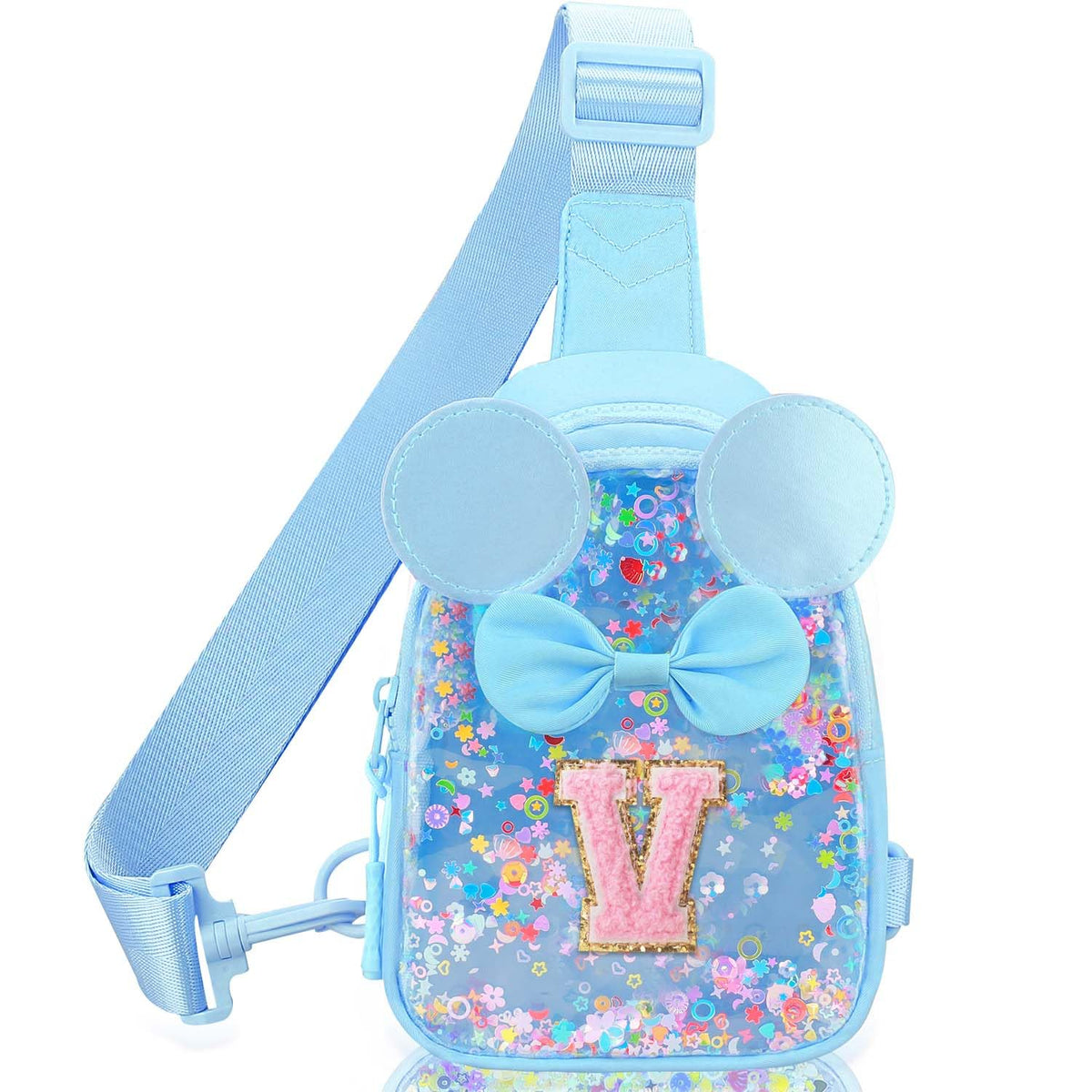 Initial Sling Bag for Girls - 3-7 Year Old Girl Birthday Gifts, Clear Letter Small Crossbody Bag Purses Toddler Kid Gifts Stuff Pink L