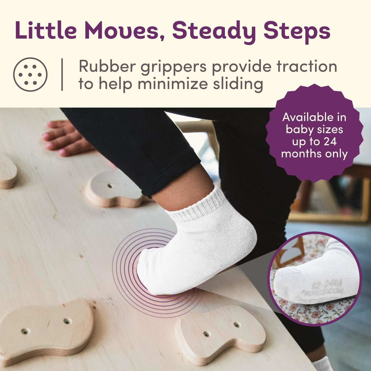 Fruit of the Loom Baby & Toddler Grow & Fit Flex Zones Cotton Stretch Socks - Unisex, Girls, Boys
