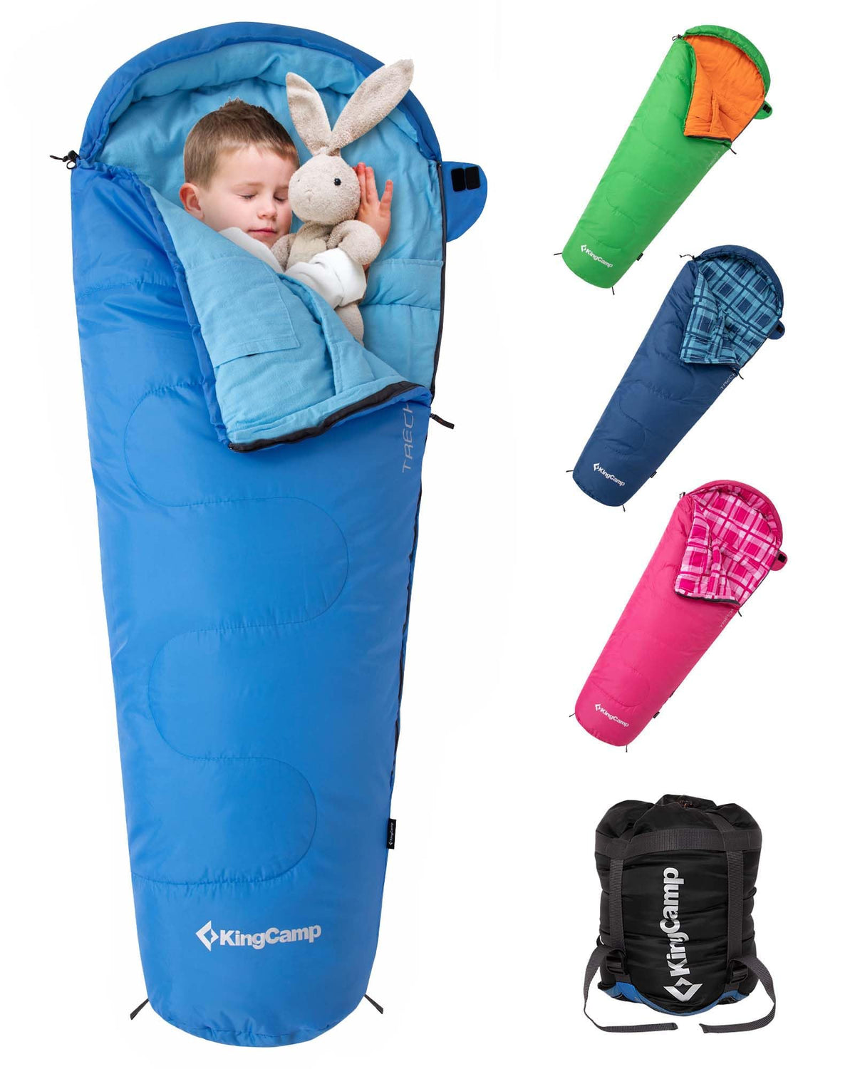 KingCamp 45°F Kids Sleeping Bag, 100% Flannel Sleeping Bag for 10-12 Child