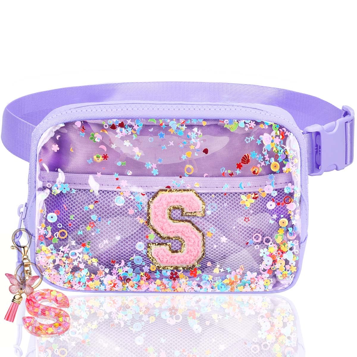 Fanny Pack for Girls Gift - Initial Letter Birthday Gifts for 4 5 6 7 8 9 Girl Crossbody Belt Bag Cute Personalized Trend Stuff Pink M