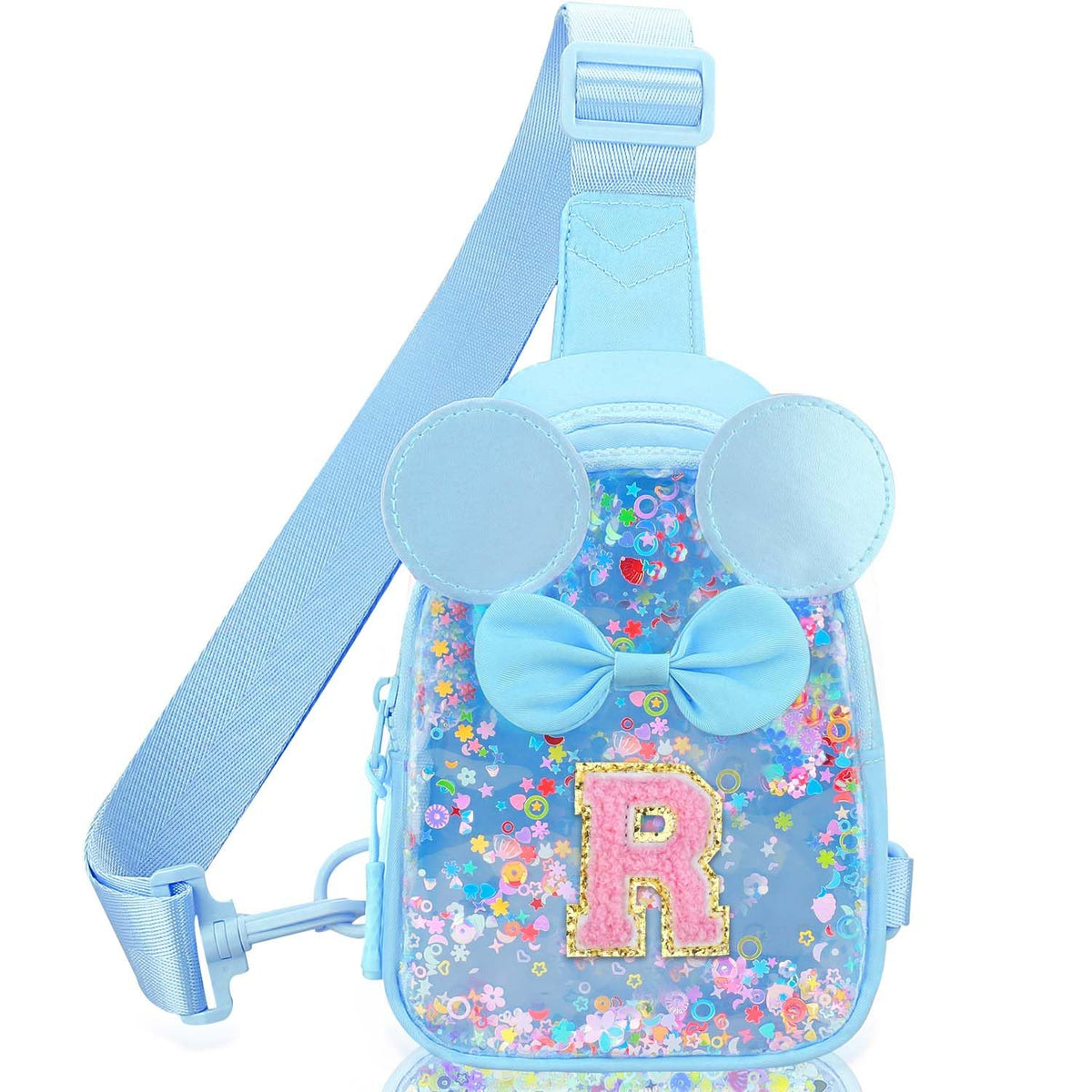 Initial Sling Bag for Girls - 3-7 Year Old Girl Birthday Gifts, Clear Letter Small Crossbody Bag Purses Toddler Kid Gifts Stuff Pink L