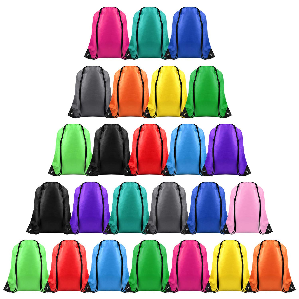 PLULON 2Pcs Drawstring Bags Bulk, Drawstring Backpack Pink Red String Backpack Cinch Sack Sport Gym Backpack Bags for Yoga Traveling Outdoor Sports