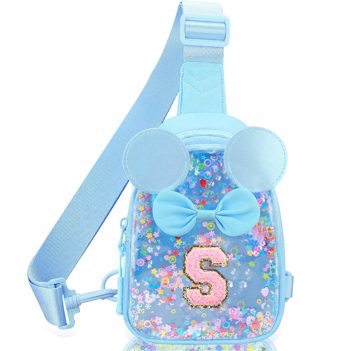 Initial Sling Bag for Girls - 3-7 Year Old Girl Birthday Gifts, Clear Letter Small Crossbody Bag Purses Toddler Kid Gifts Stuff Pink L