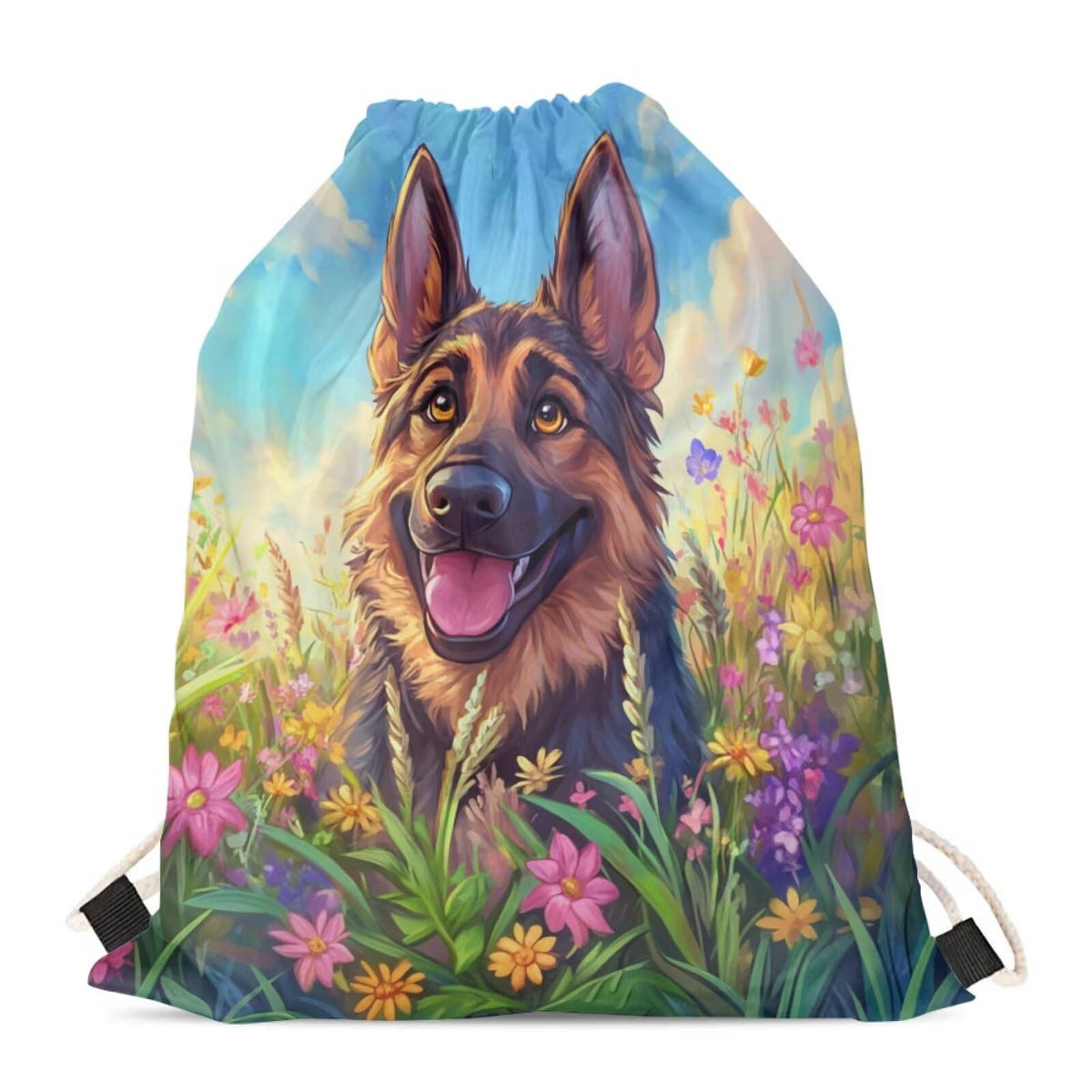 Upetstory Sunflower Giraffe Drawstring Backpack Cinch Sackpack for Women Medium Gym Bag Lightweight Draw String Bag Sports Yoga Rucksack Swim Travel Day Pack