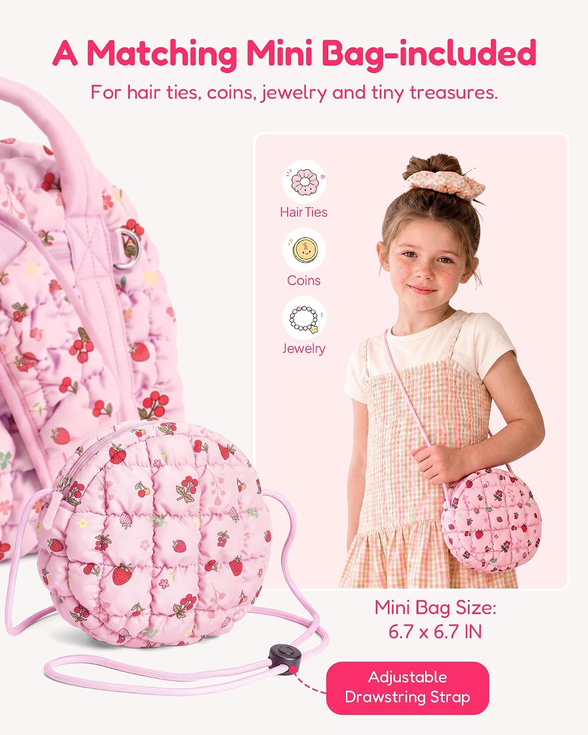 Duffel Bag for Girls Kids Teens Cute Dance Travel Gym Bags, Purple