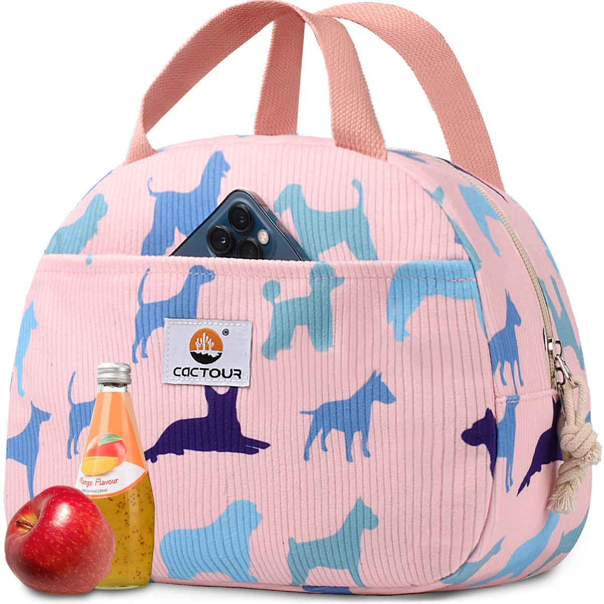 CaCTOUR Lunch Box for Men Women Adult,Premium Insulated Lunch Bag,Portable Small LunchBox for School Work Picnic (Black)