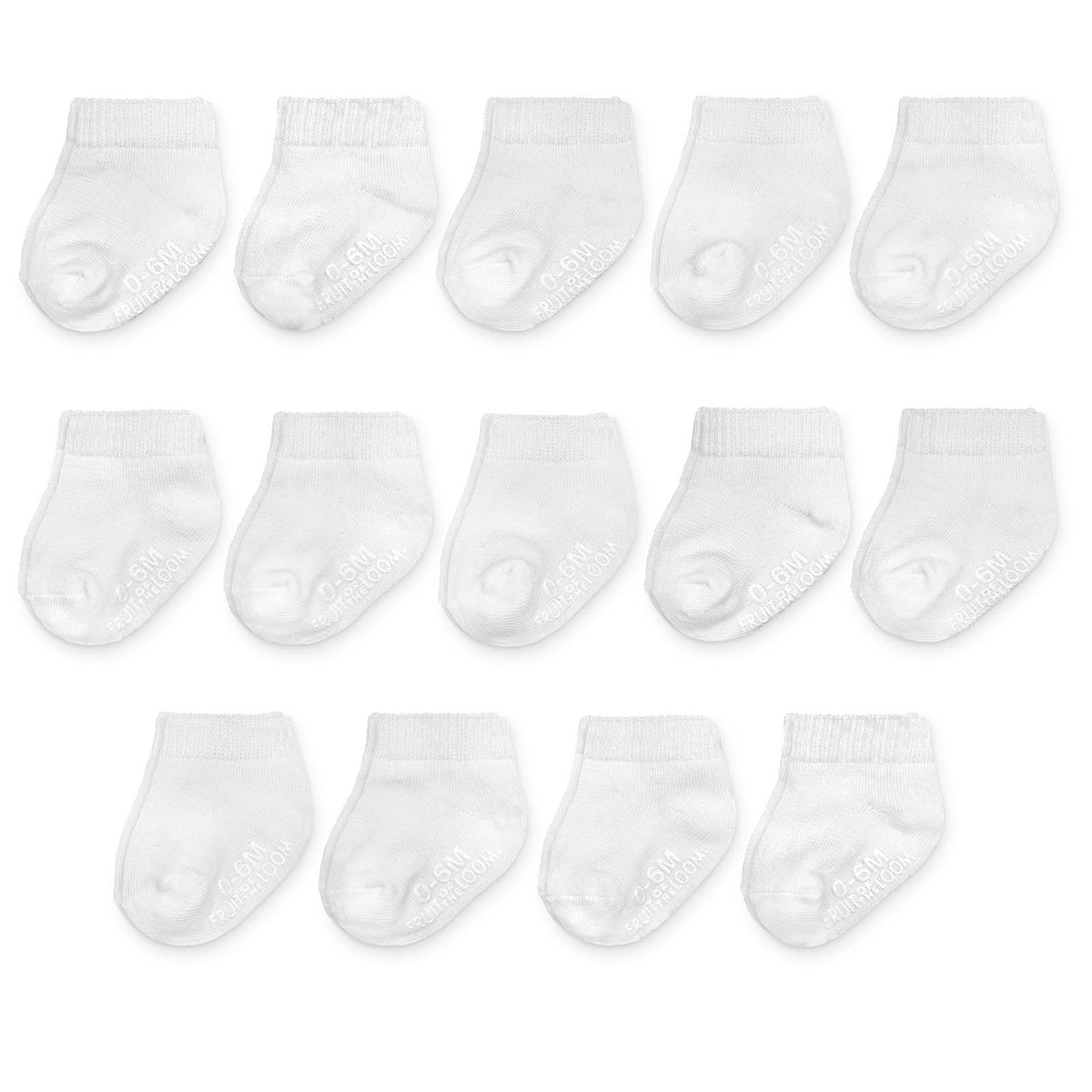 Fruit of the Loom Baby & Toddler Grow & Fit Flex Zones Cotton Stretch Socks - Unisex, Girls, Boys