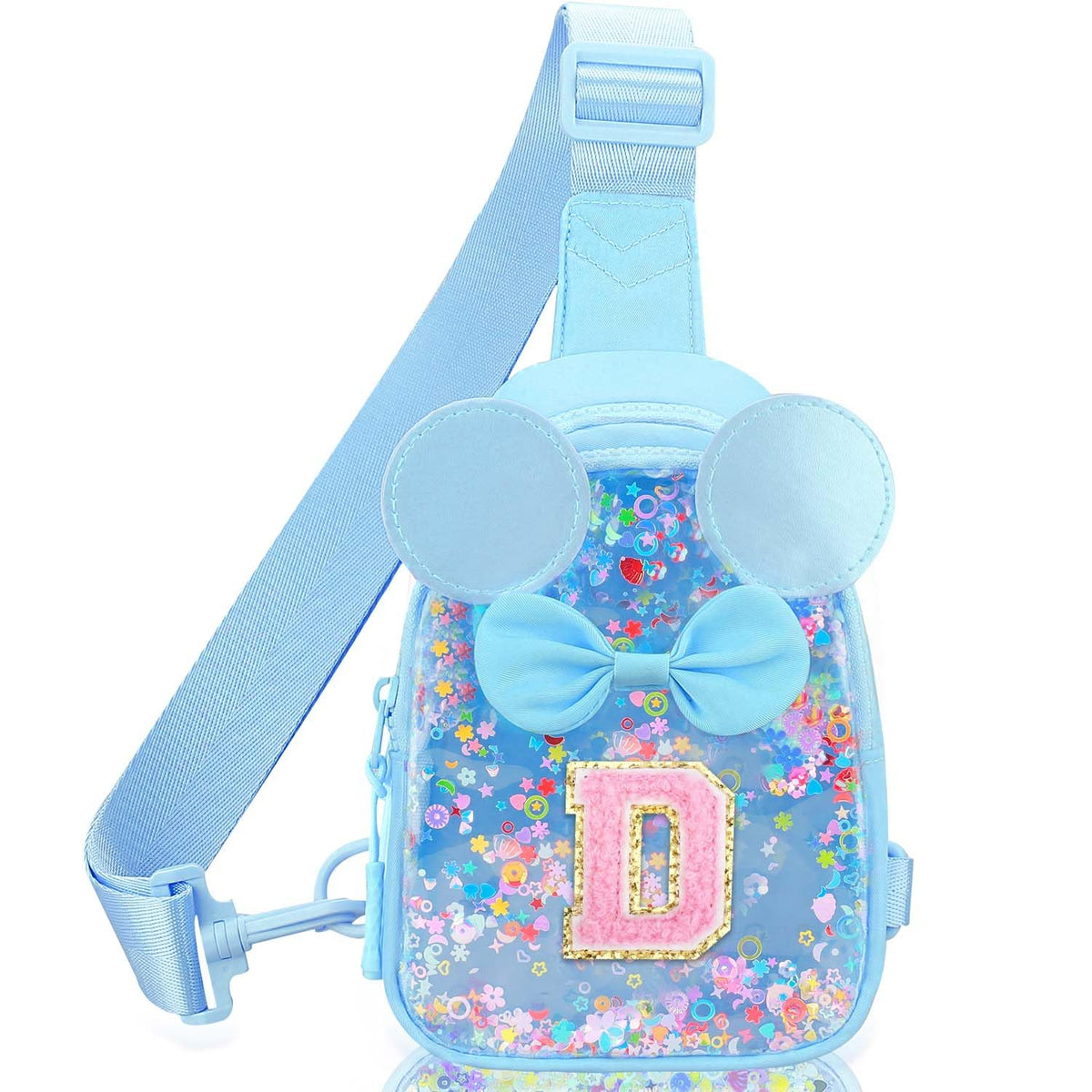 Initial Sling Bag for Girls - 3-7 Year Old Girl Birthday Gifts, Clear Letter Small Crossbody Bag Purses Toddler Kid Gifts Stuff Pink L