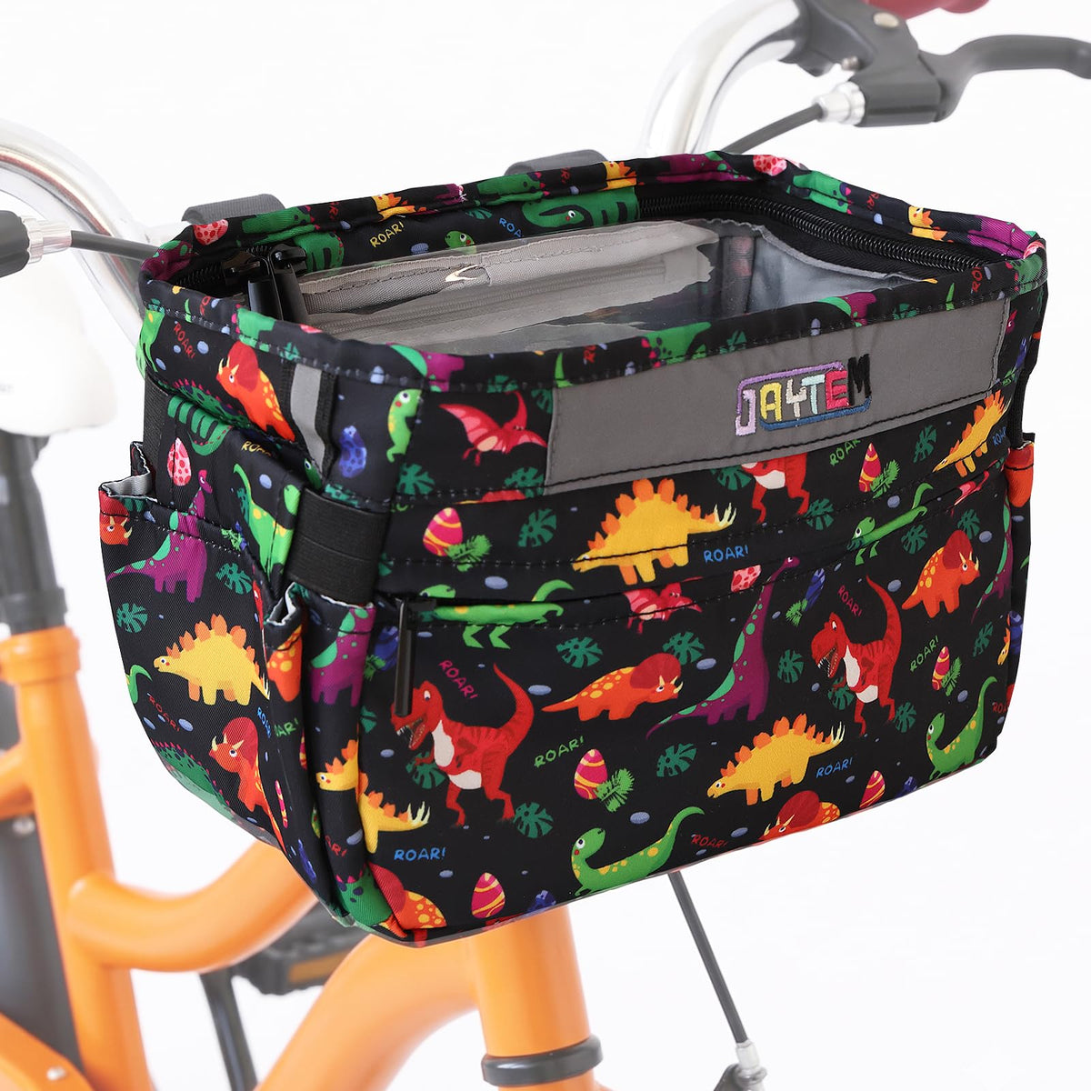 Kids Bike Basket, Bike Basket Front Frame Handlebar Bag, Waterproof Bicycle Basket Bag with Zipper Closure & Reflective Straps Fit Most Toddlers Bike, Tricycle or Scooter
