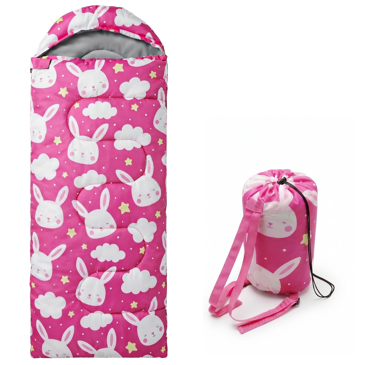 Kids Sleeping Bags - Camping Sleeping Bags with Carry Bag - Compact Sleeping Bag for Hiking, Backpacking 3 Season Warm & Cool Weather, Lightweight Waterproof Outdoor Travel for Boys Girls