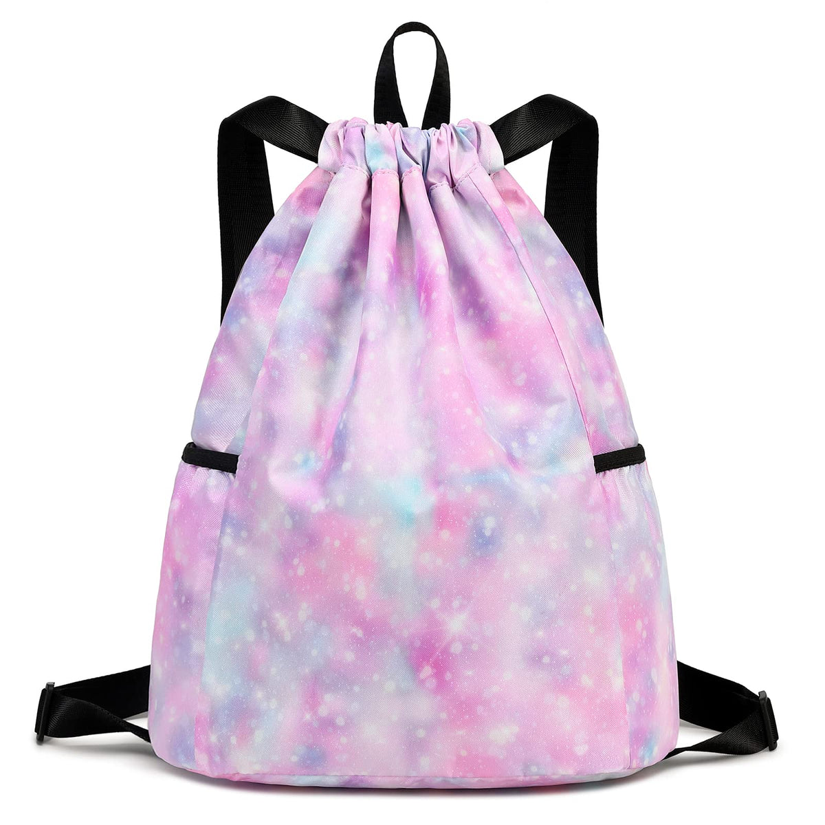 Children Boy Girl Ocean Shark Print Drawstring Backpack Outdoor Casaul Portable Shoulder Bag Swim Gymsack Sack Pack Dark Blue