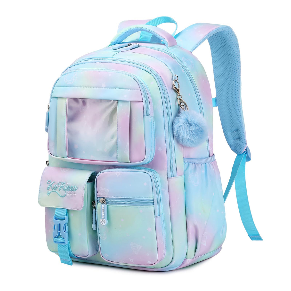 PIG PIG GIRL Kids Backpack for Girls - School Bags for Middle School Students - Book Bag for Elementary Primary - Kawaii Ita Backpack - Purple