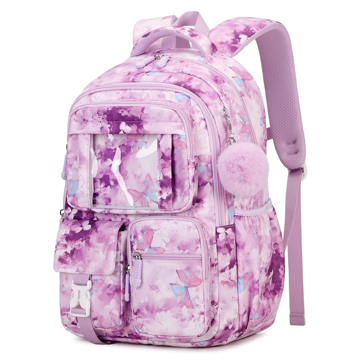 PIG PIG GIRL Kids Backpack for Girls - School Bags for Middle School Students - Book Bag for Elementary Primary - Kawaii Ita Backpack - Purple