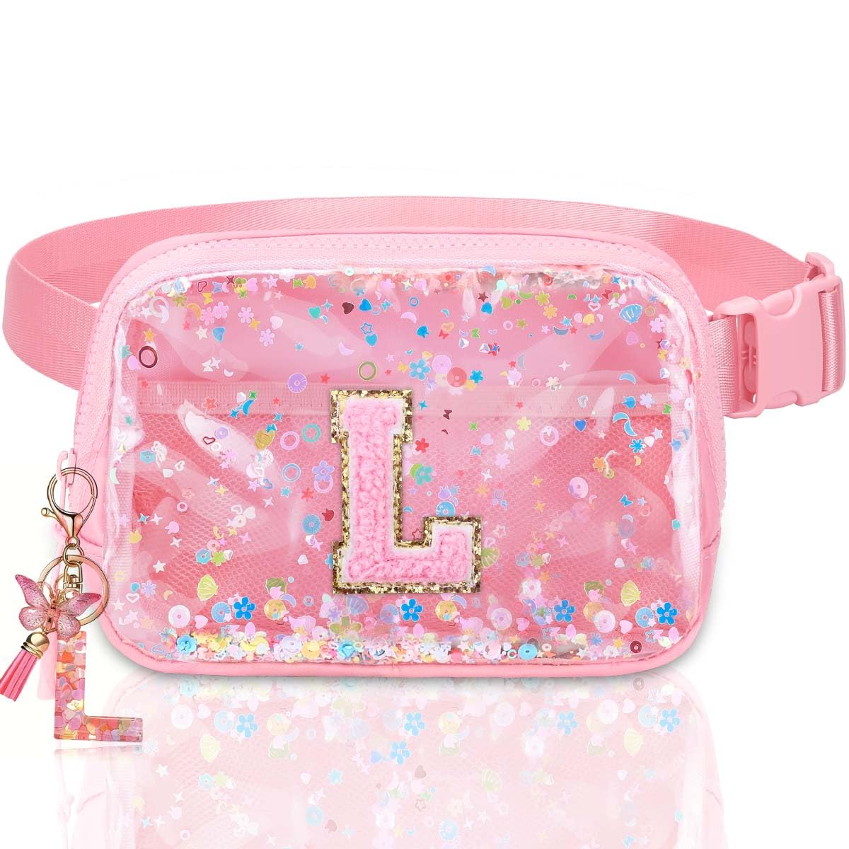 Fanny Pack for Girls Gift - Initial Letter Birthday Gifts for 4 5 6 7 8 9 Girl Crossbody Belt Bag Cute Personalized Trend Stuff Pink M