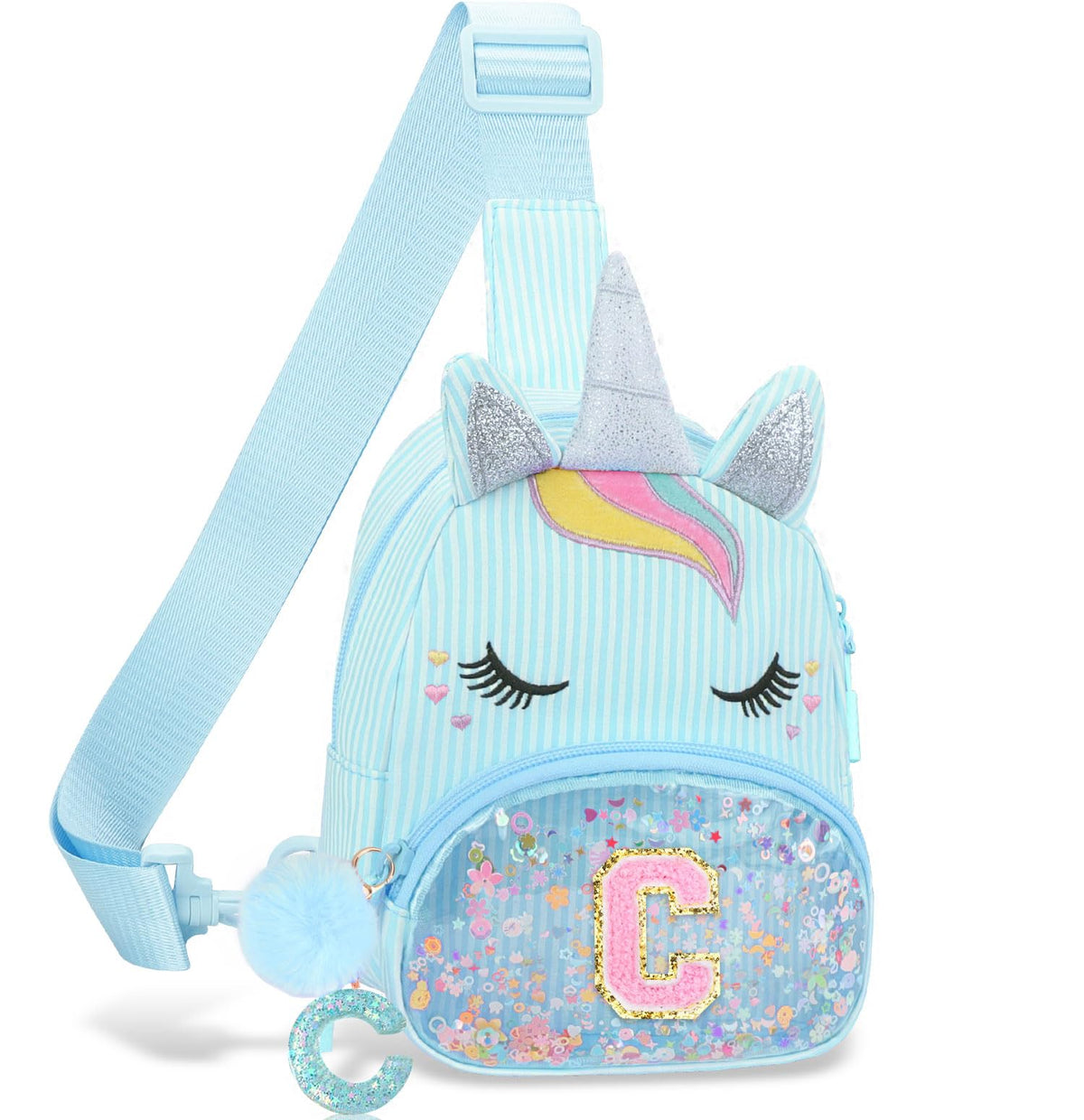 Girls Birthday Gifts for Kids - Initial Pink Small Sling Bags for Girl Fanny Pack Belt Bag for Crossbody Bags Purse for Kids Little Girl Gifts Pink A