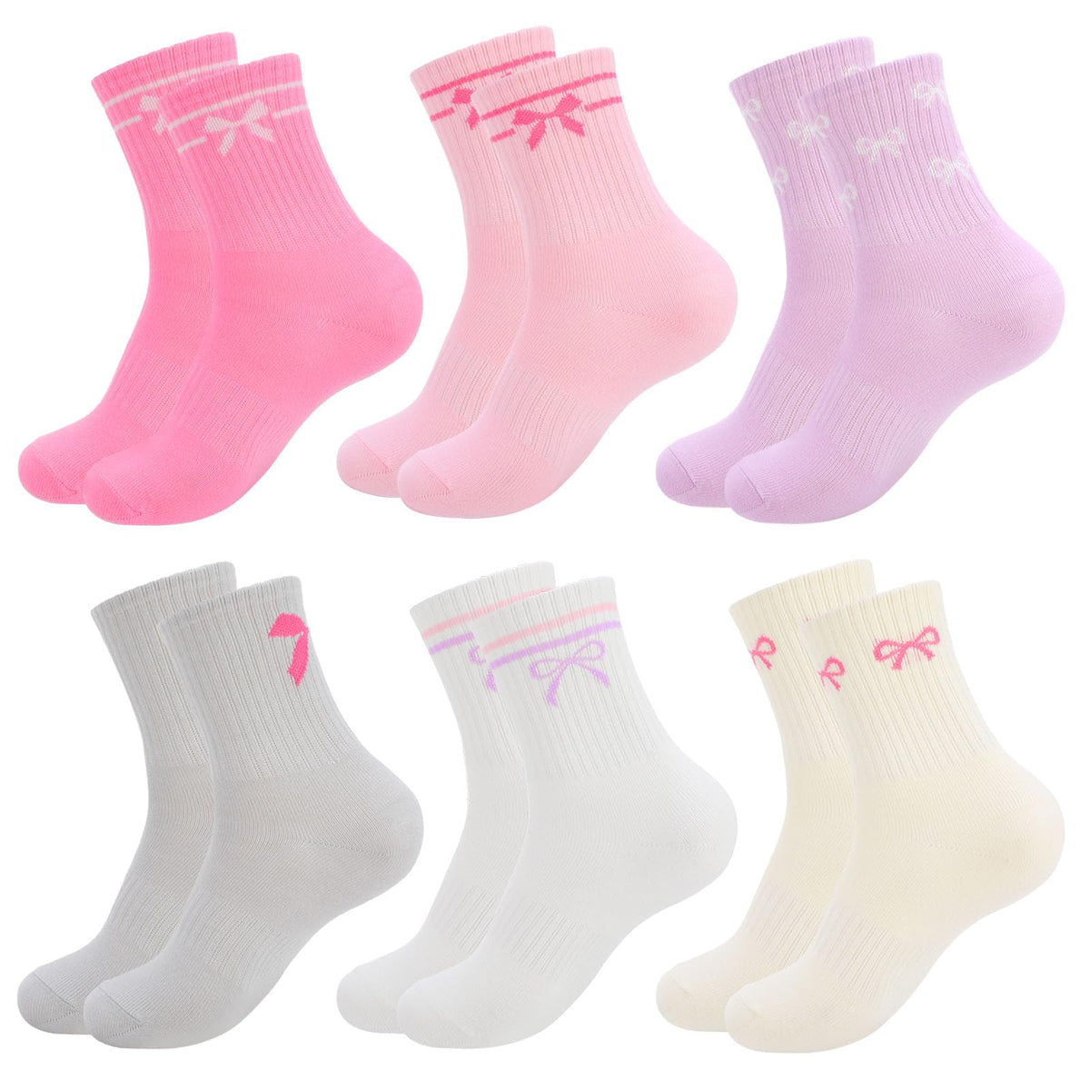 Kids Athletic Crew Socks for Girls Boys with Funny Prints