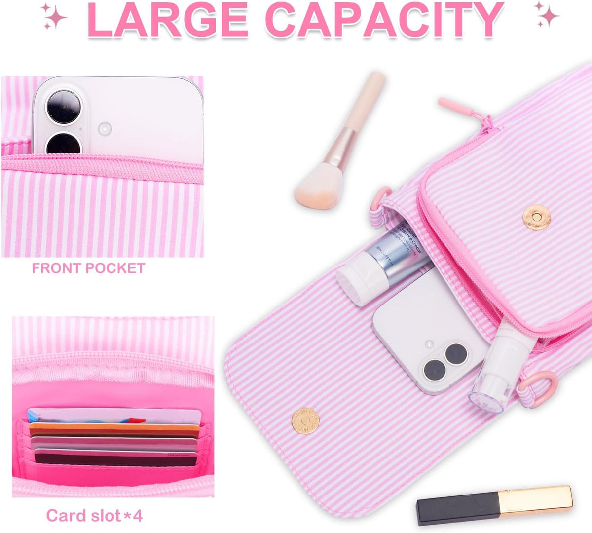 Crossbody Purse for Teen Girls Gifts - Girls Cell Phone Crossbody for Initial Kids Purse with Card Slots Personalized Pink R