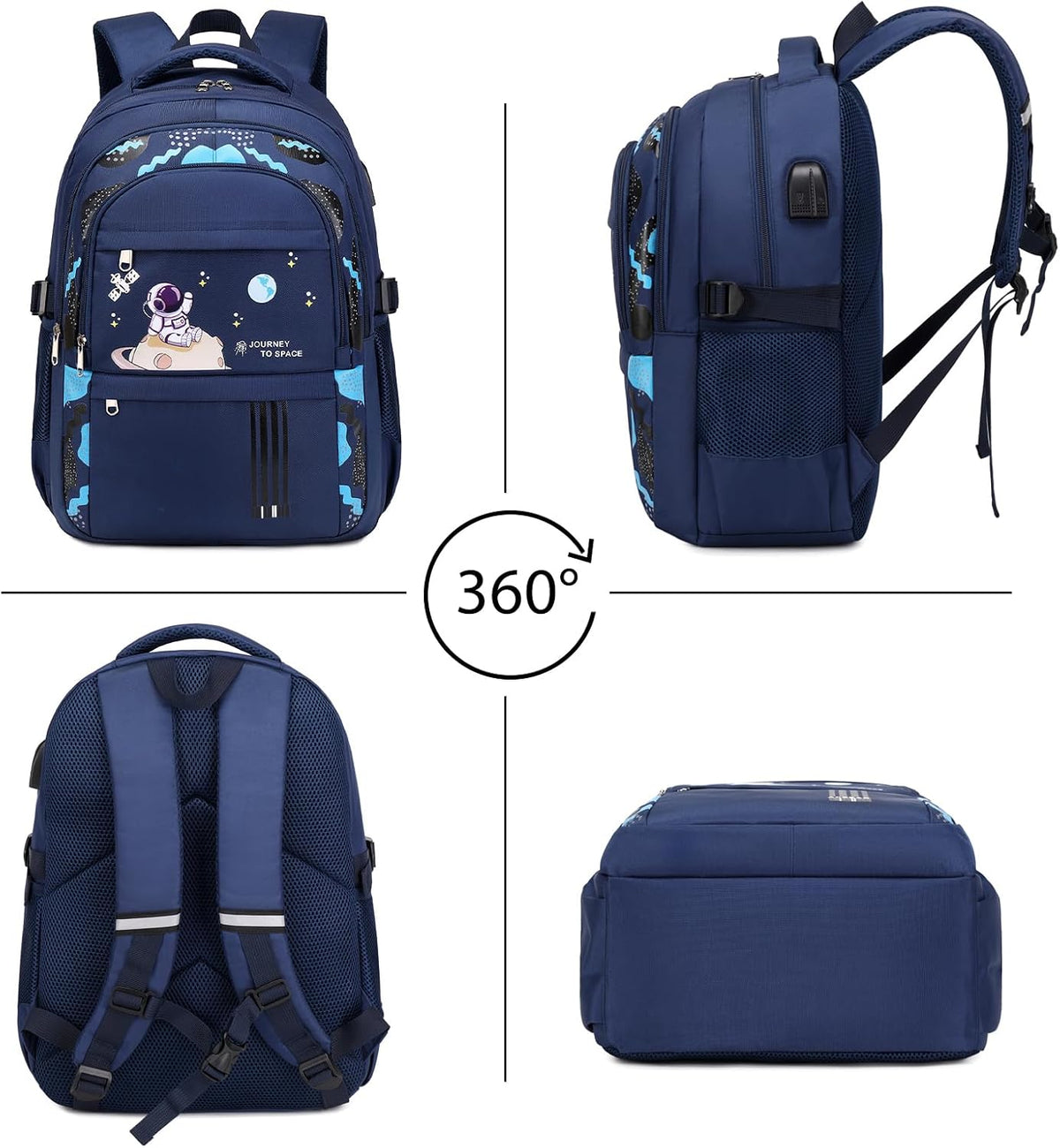 ACESAK Astronaut Backpack for Boys - Boy Backpack Schoolbag with Lunch Bag