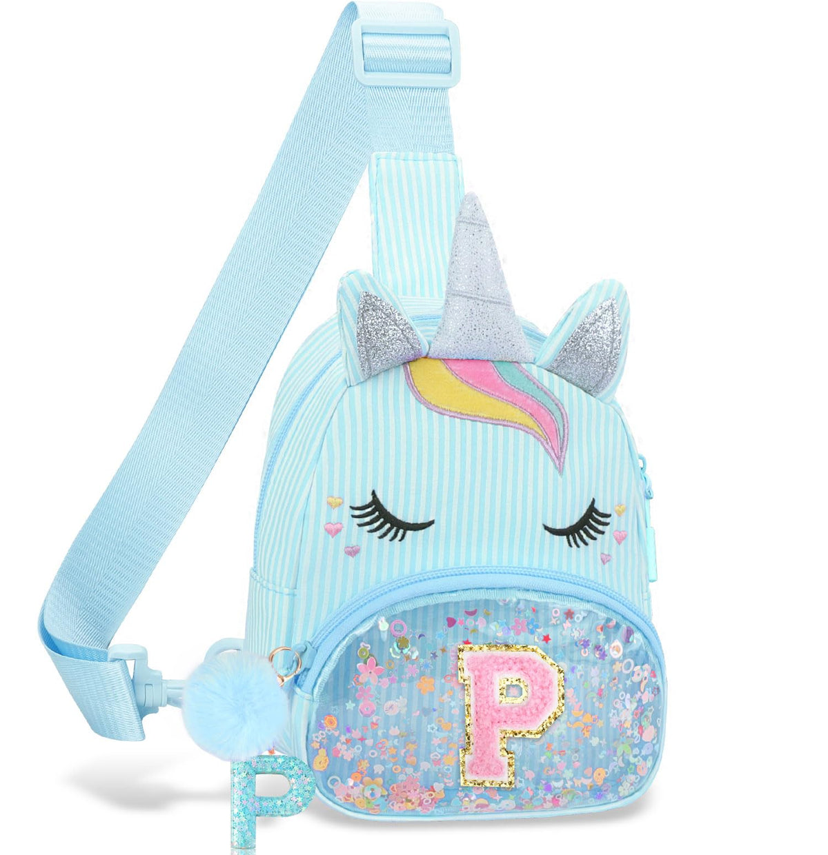 Girls Birthday Gifts for Kids - Initial Pink Small Sling Bags for Girl Fanny Pack Belt Bag for Crossbody Bags Purse for Kids Little Girl Gifts Pink A