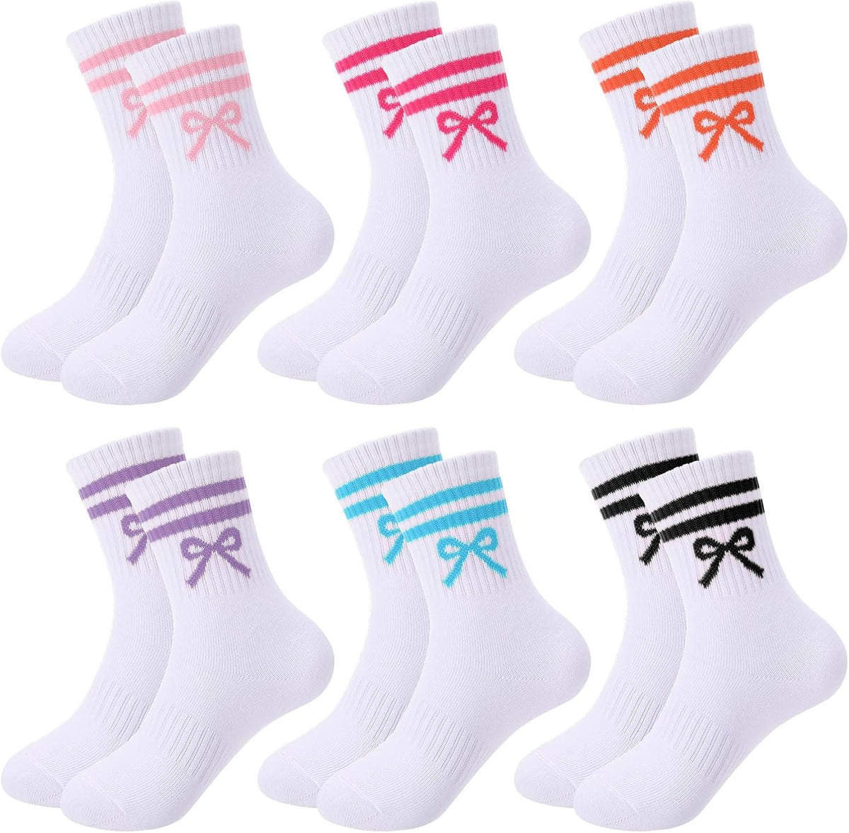 Kids Athletic Crew Socks for Girls Boys with Funny Prints