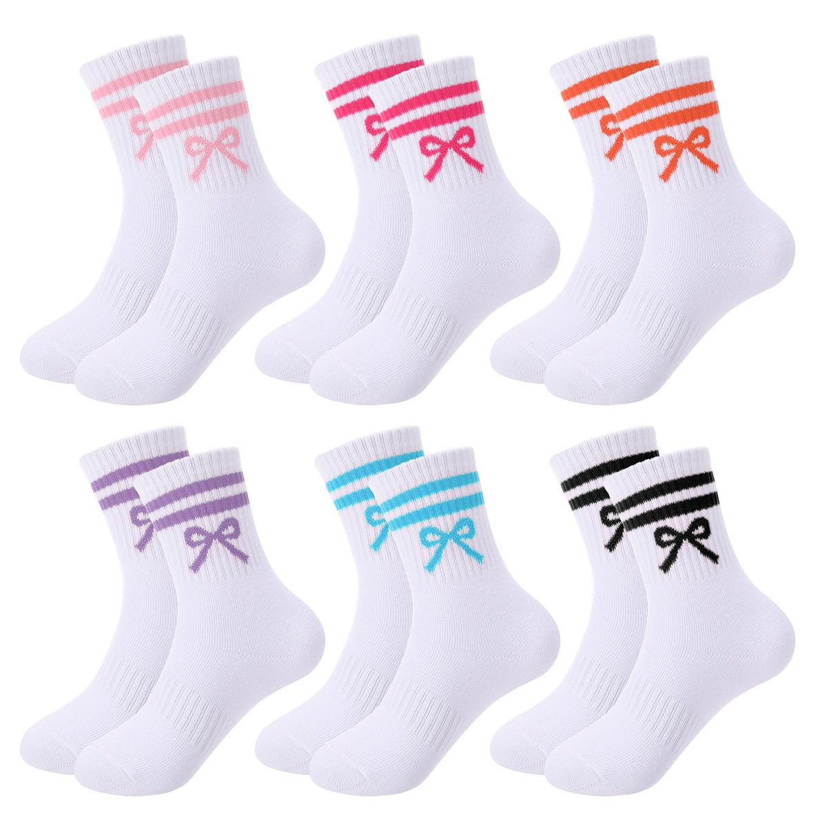 Kids Athletic Crew Socks for Girls Boys with Funny Prints