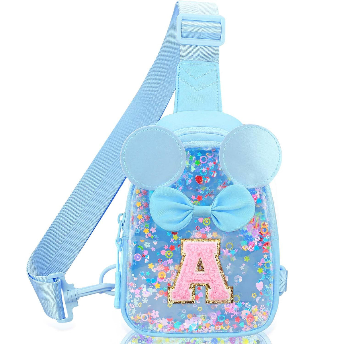 Initial Sling Bag for Girls - 3-7 Year Old Girl Birthday Gifts, Clear Letter Small Crossbody Bag Purses Toddler Kid Gifts Stuff Pink L