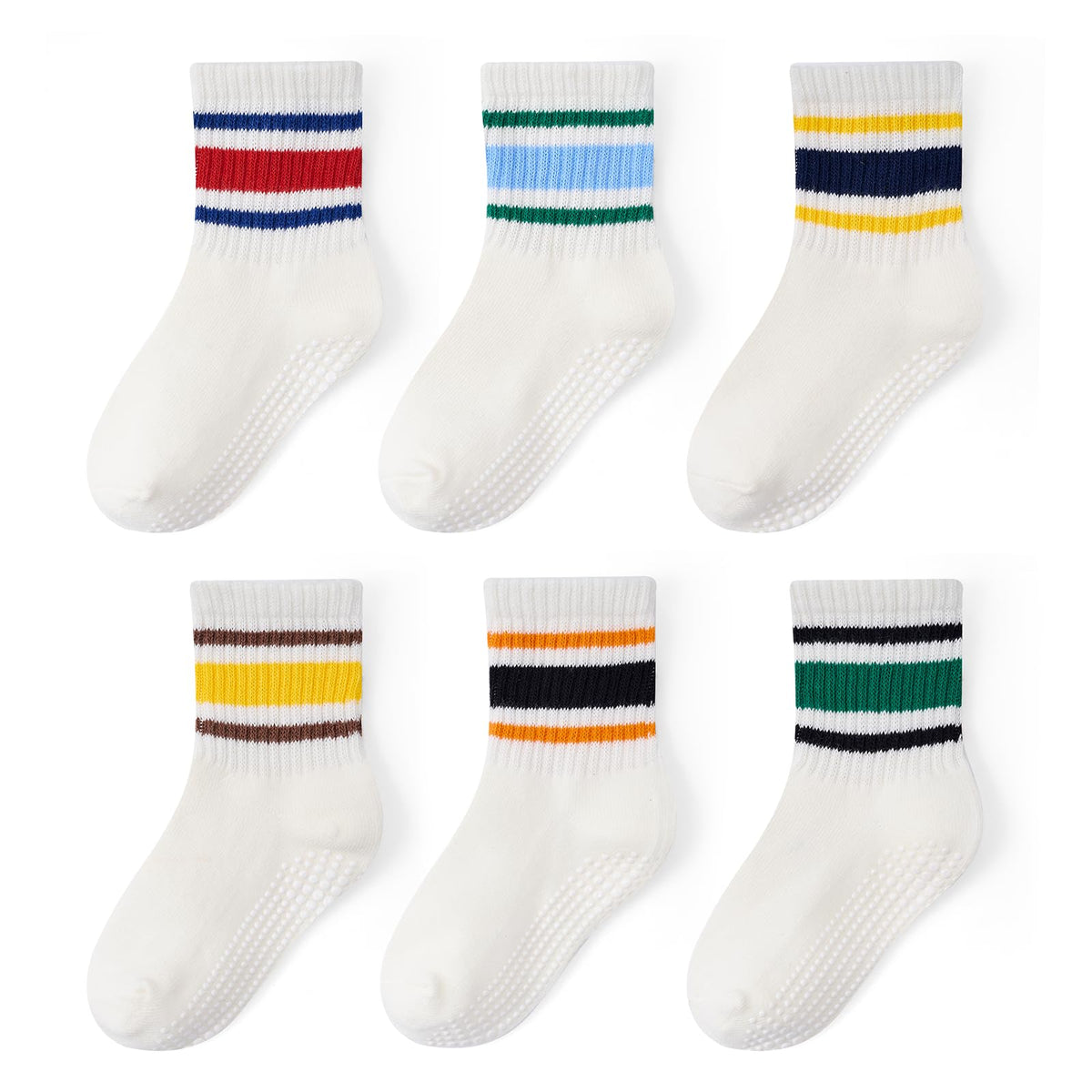 Non-Slip Baby Cotton Ankle Socks with Grippers for Toddler Walking