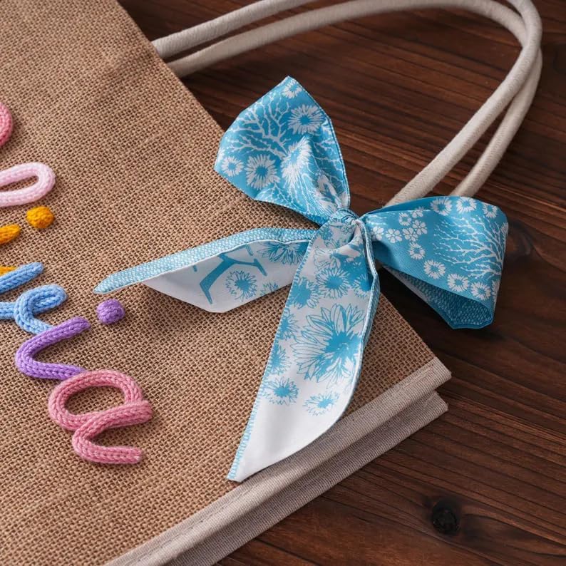 Personalized Embroidered Beach Bag for Kids, Custom Waterproof Tote Bags for Children, Monogram Large Capacity Collecting Toys Flower Girls Birthday Christmas Gifts Handbag for Wedding, Swim, Picnic