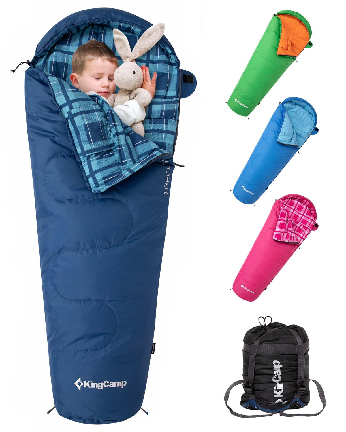 KingCamp 45°F Kids Sleeping Bag, 100% Flannel Sleeping Bag for 10-12 Child