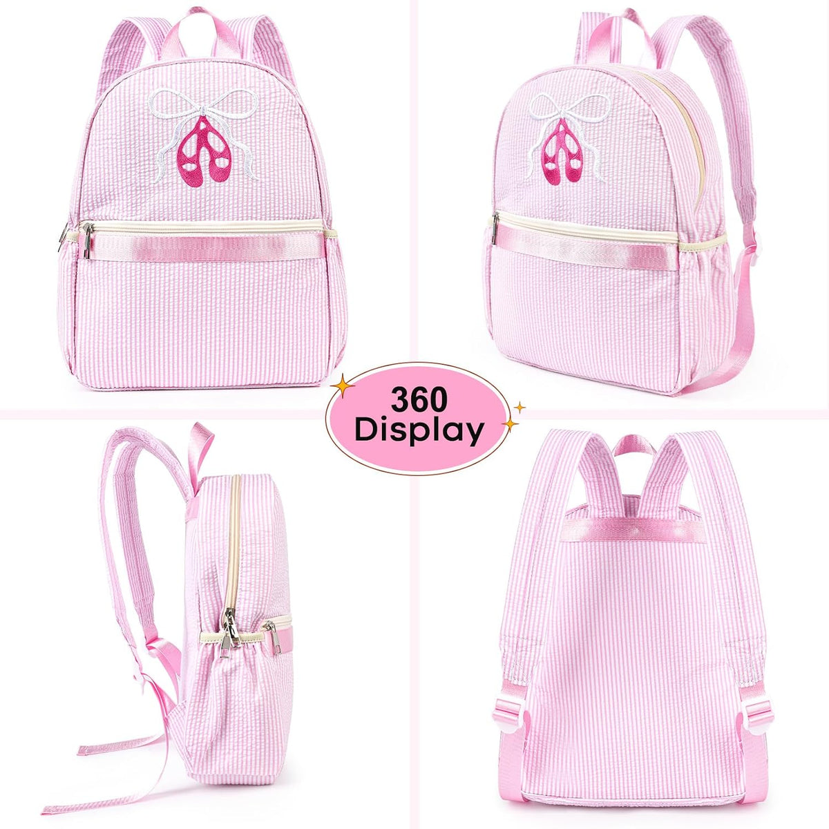 Dance Backpack for Girls, 7L Cute Dance Bag for Dancer Lightweight Small Gym Sport Weekender Ballet Travel Bag – Pink