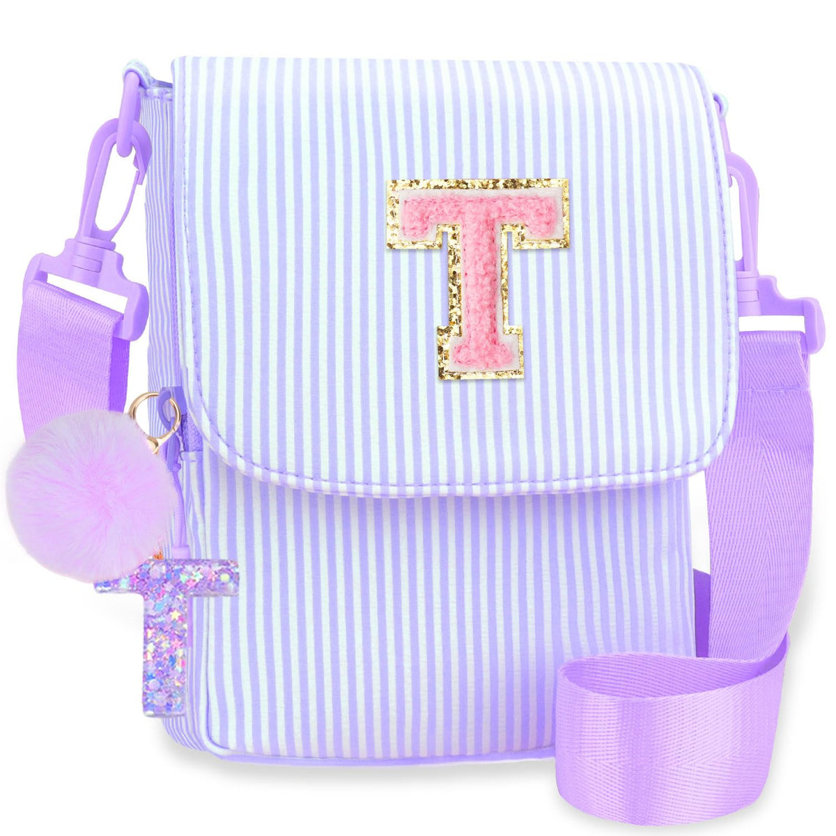 Crossbody Purse for Teen Girls Gifts - Girls Cell Phone Crossbody for Initial Kids Purse with Card Slots Personalized Pink R