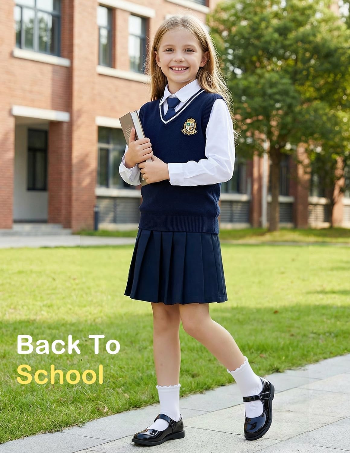 HONGTEYA 6 Pairs Girls Socks Ruffle Cotton School Uniform Kids Ankle Crew