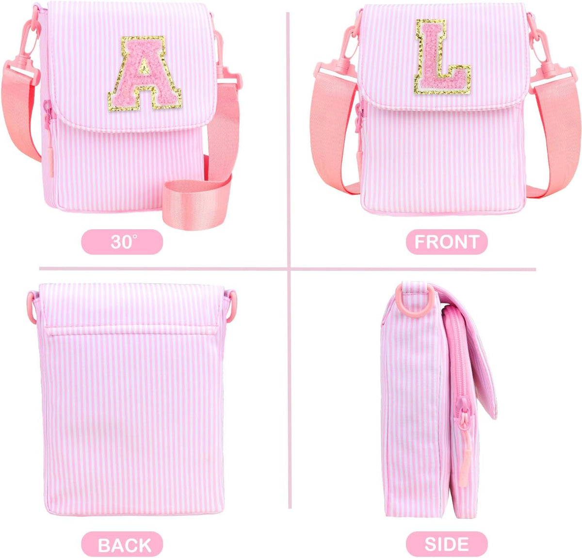 Crossbody Purse for Teen Girls Gifts - Girls Cell Phone Crossbody for Initial Kids Purse with Card Slots Personalized Pink R