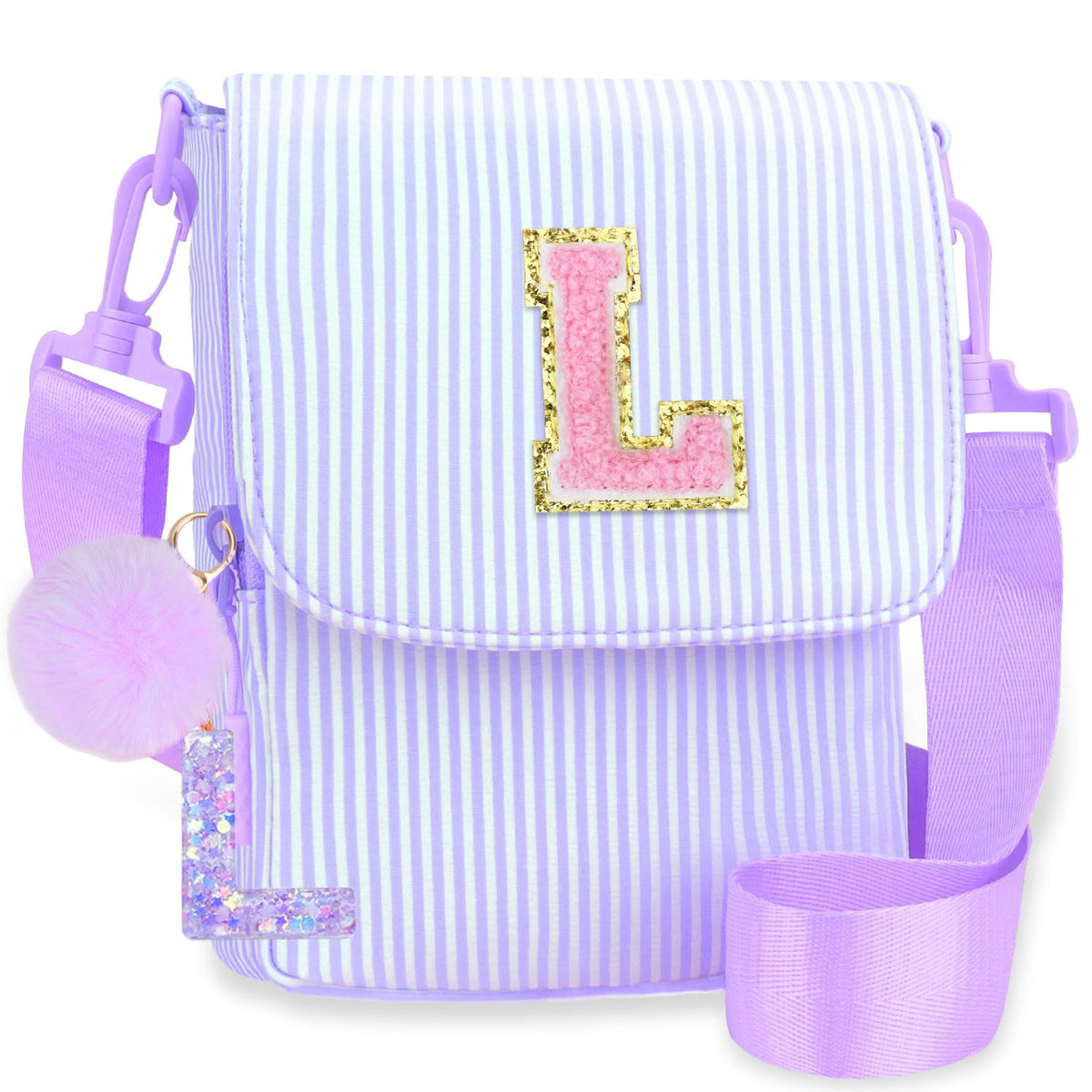 Crossbody Purse for Teen Girls Gifts - Girls Cell Phone Crossbody for Initial Kids Purse with Card Slots Personalized Pink R