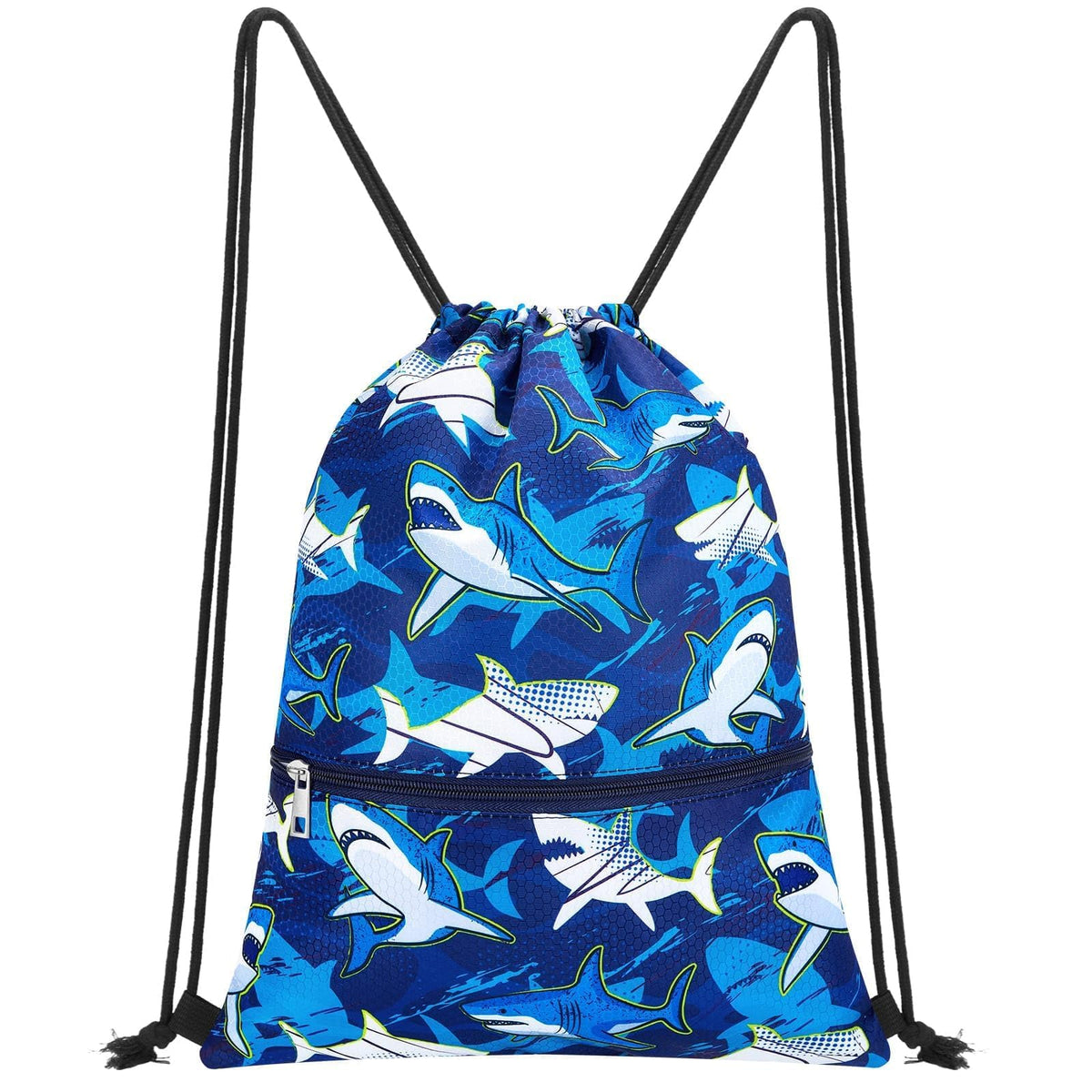 WAWSAM Kids Drawstring Backpack, Gym Swim Bag Cinch Bag for Girls Boys with Zipper Pocket