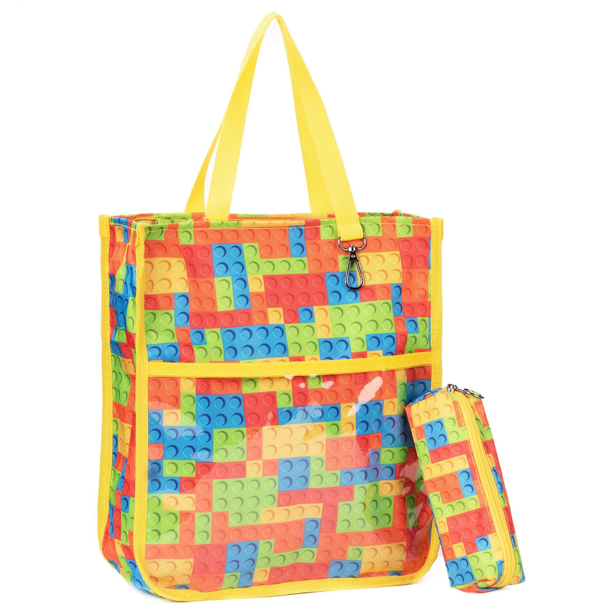 Kids Cute Tote Bags for Boys Girls Ages 4-16,Handbags with Pencil Case, Book Tote Bags with Zipper for School and Playtime (grey)