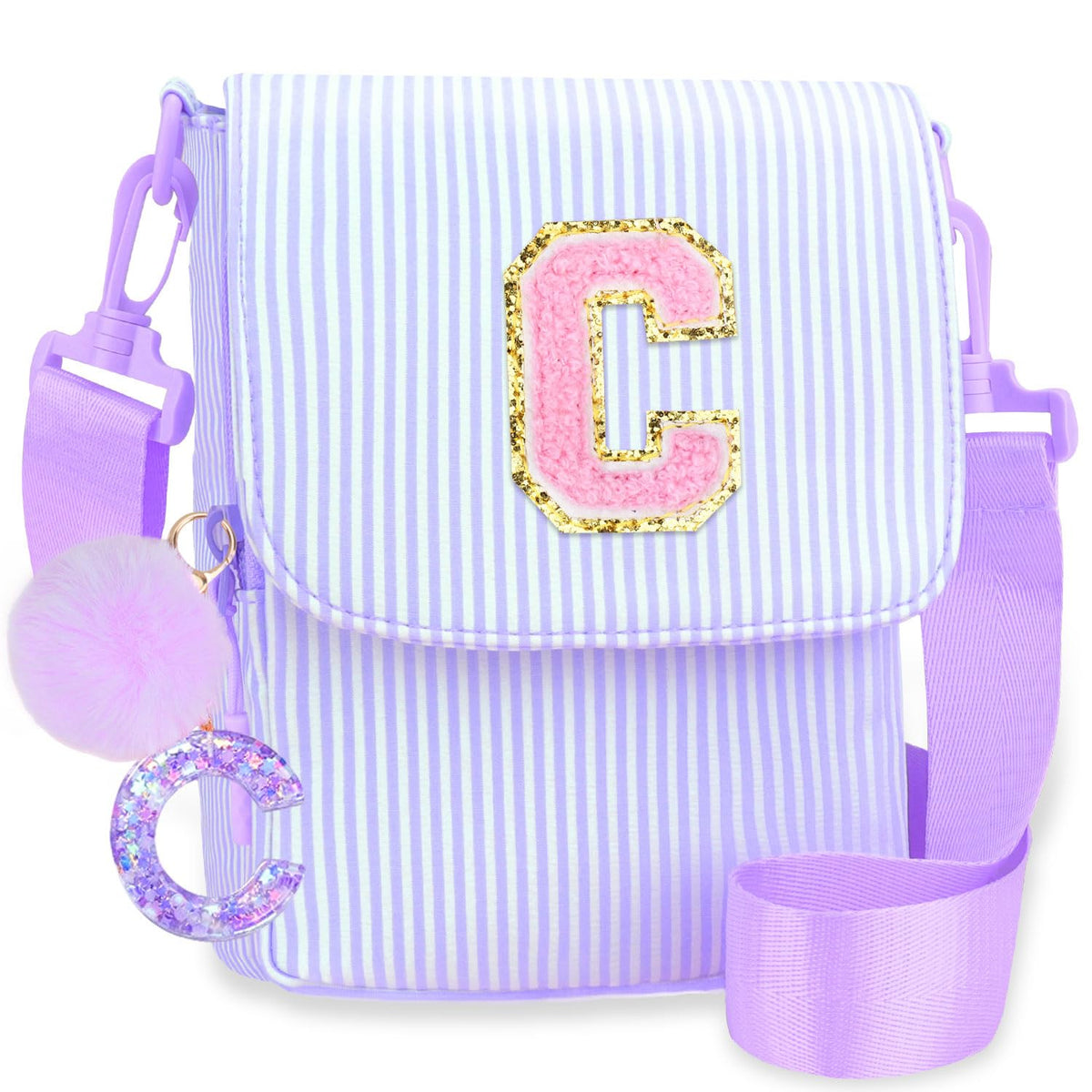 Crossbody Purse for Teen Girls Gifts - Girls Cell Phone Crossbody for Initial Kids Purse with Card Slots Personalized Pink R