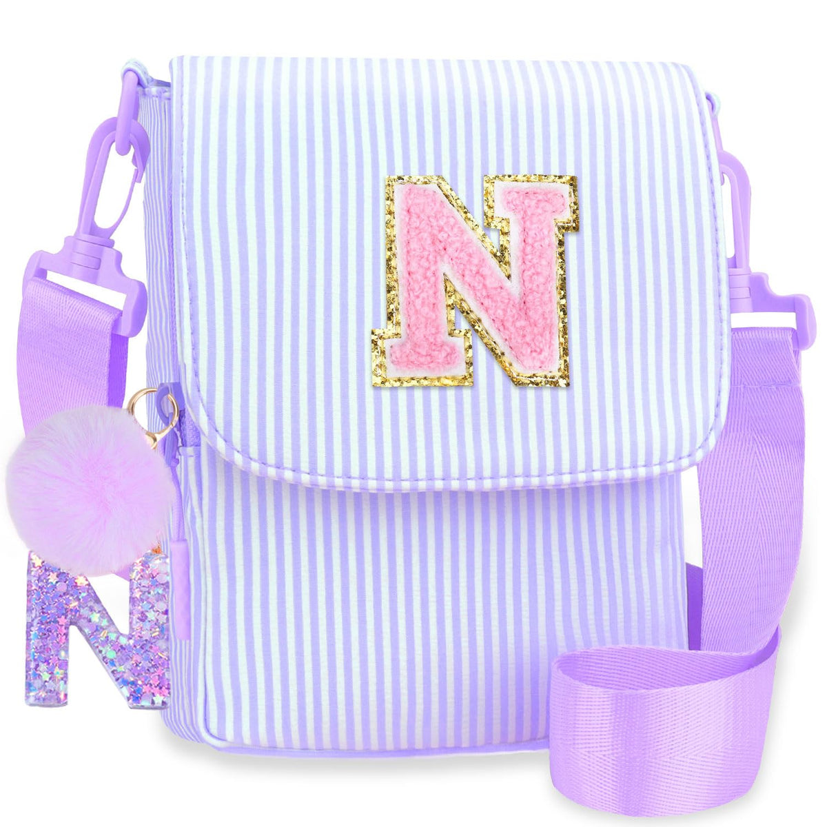 Crossbody Purse for Teen Girls Gifts - Girls Cell Phone Crossbody for Initial Kids Purse with Card Slots Personalized Pink R