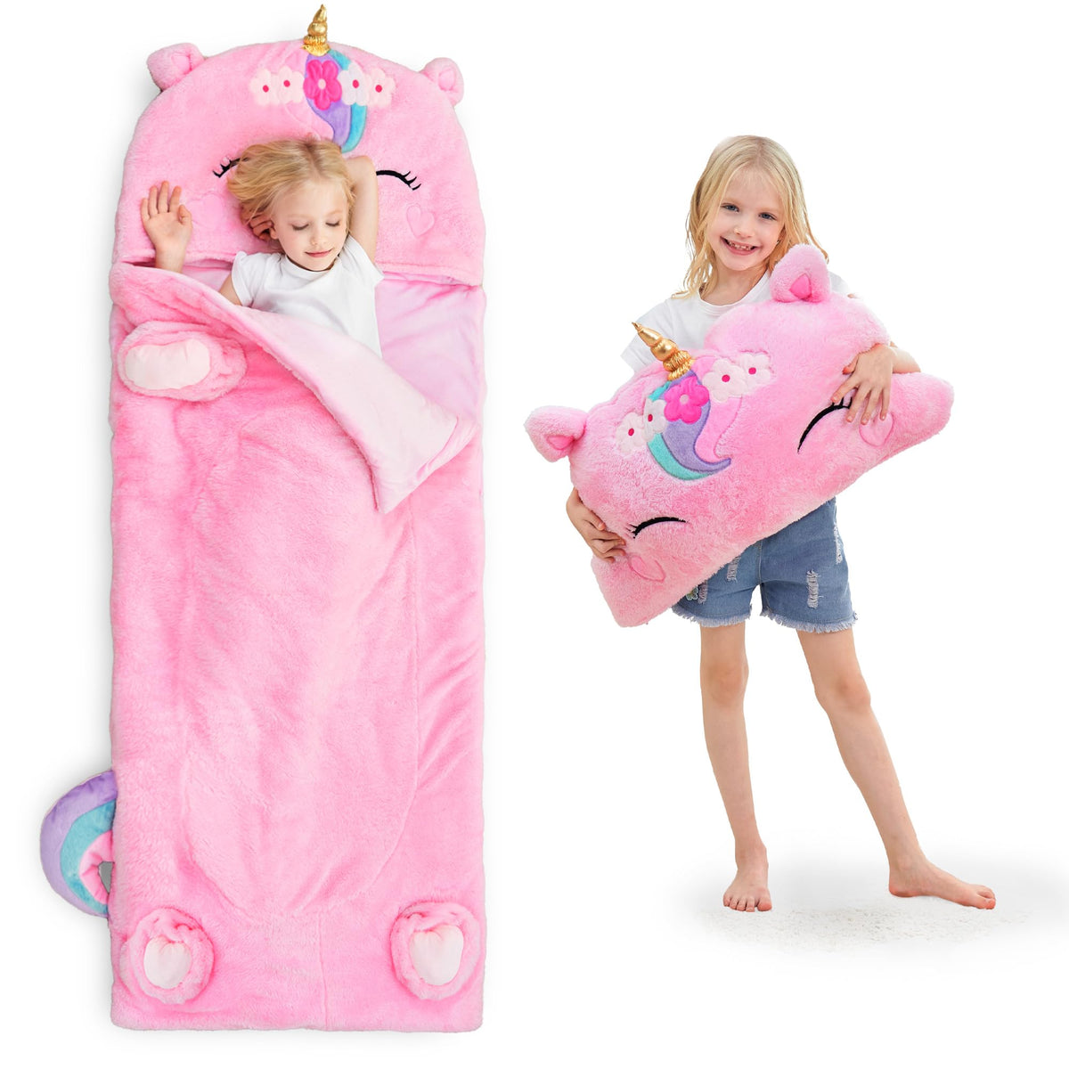 iPlay, iLearn Kid Capybara Sleeping Bag, Toddler Boys Girls Daycare Nap Mat