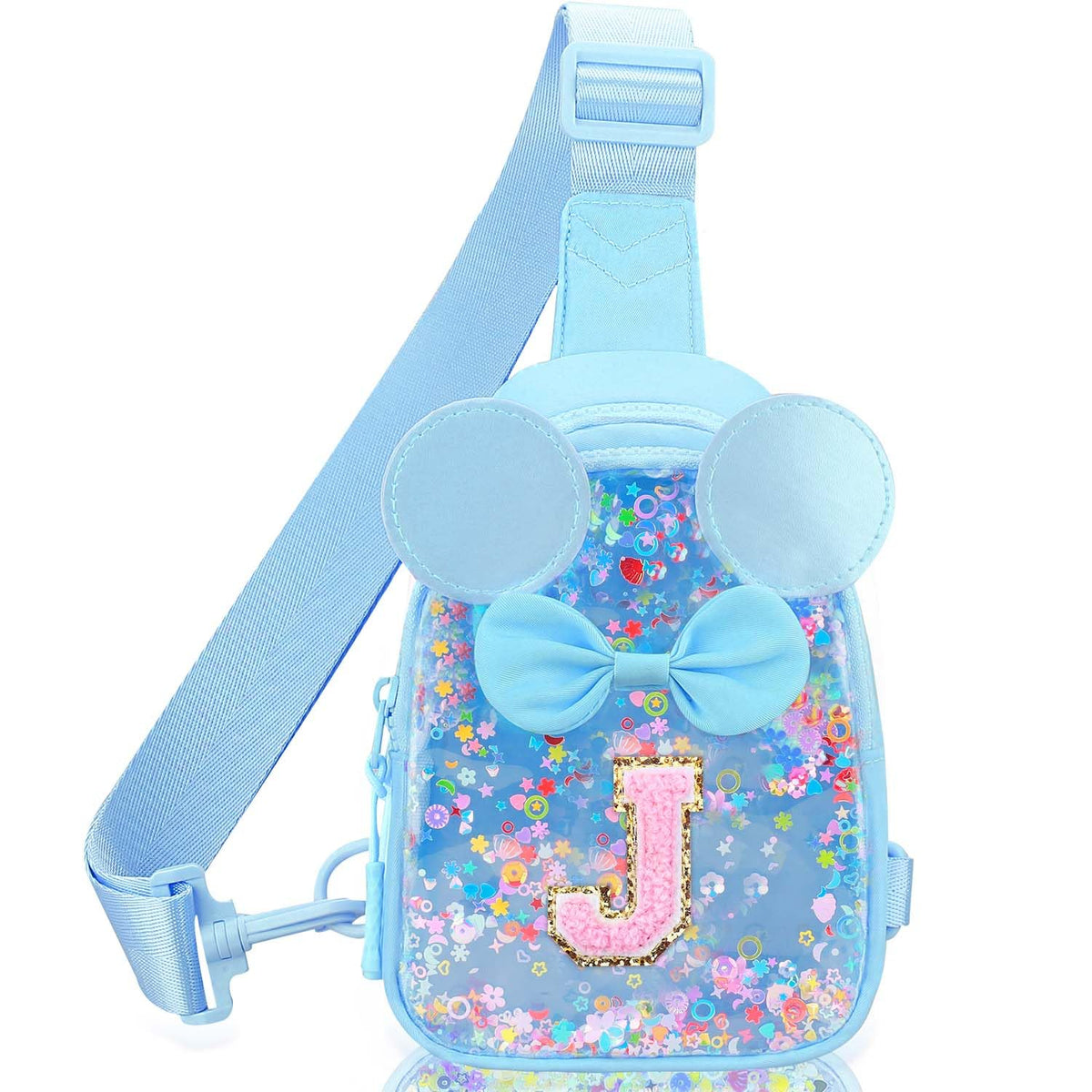 Initial Sling Bag for Girls - 3-7 Year Old Girl Birthday Gifts, Clear Letter Small Crossbody Bag Purses Toddler Kid Gifts Stuff Pink L
