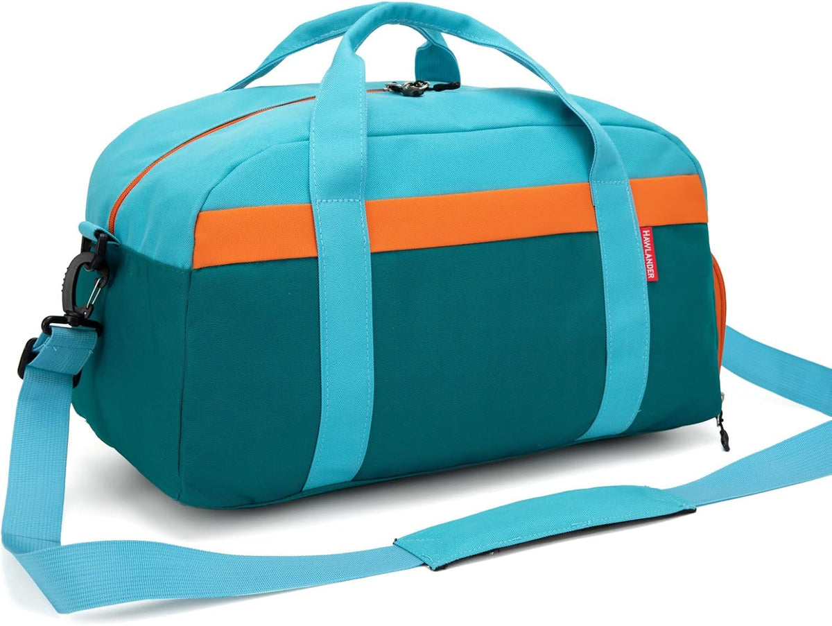 Small Kids Duffle Bag for Boys or Girls, 18" Length, Blue Green
