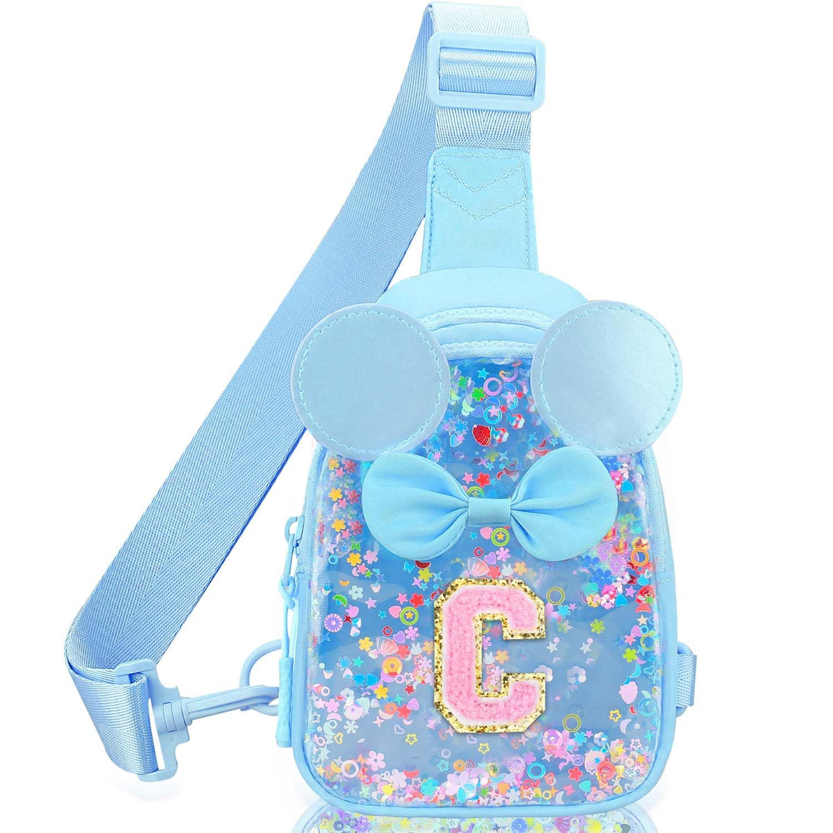 Initial Sling Bag for Girls - 3-7 Year Old Girl Birthday Gifts, Clear Letter Small Crossbody Bag Purses Toddler Kid Gifts Stuff Pink L