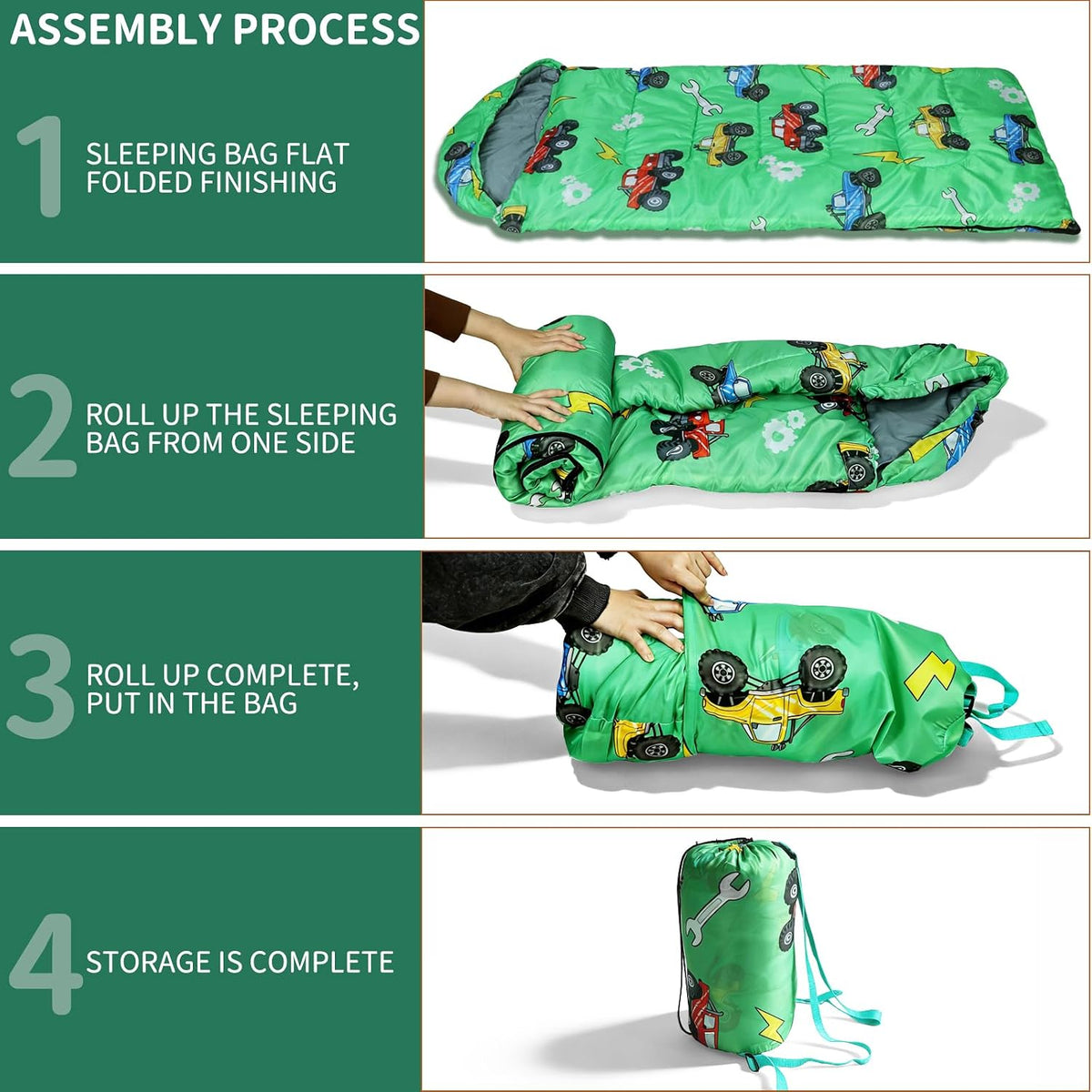 Kids Sleeping Bags - Camping Sleeping Bags with Carry Bag - Compact Sleeping Bag for Hiking, Backpacking 3 Season Warm & Cool Weather, Lightweight Waterproof Outdoor Travel for Boys Girls