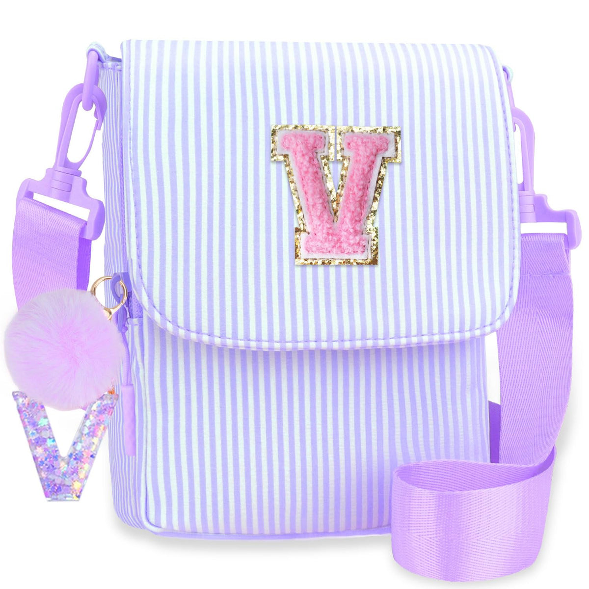 Crossbody Purse for Teen Girls Gifts - Girls Cell Phone Crossbody for Initial Kids Purse with Card Slots Personalized Pink R