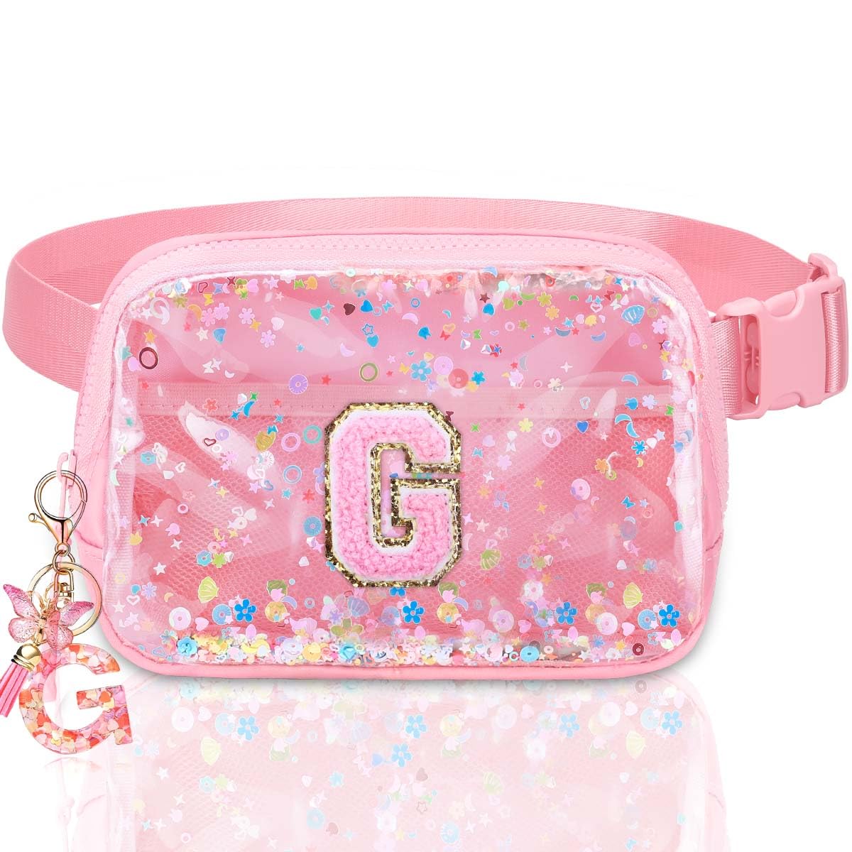 Fanny Pack for Girls Gift - Initial Letter Birthday Gifts for 4 5 6 7 8 9 Girl Crossbody Belt Bag Cute Personalized Trend Stuff Pink M